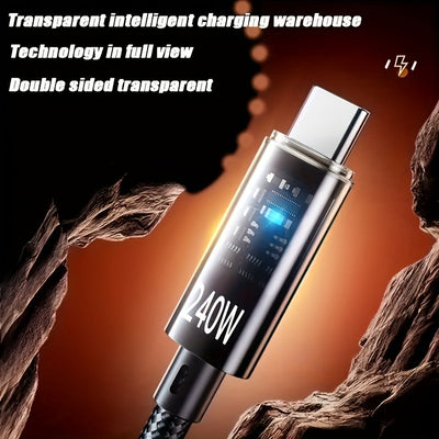 Câble USB-A vers USB-C 240 W à affichage numérique, recharge rapide, 1 m ou 2 m