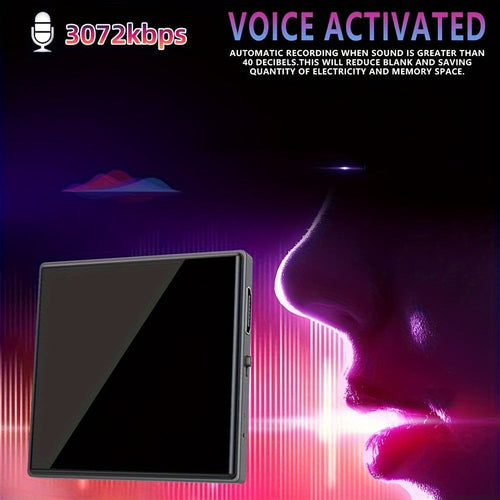 Enregistreur vocal déclenché par la voix, réduction de bruit IA, audio HD 3072 kbit/s