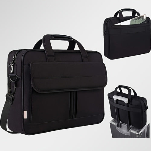 Sac porte-documents pour portable 15,6 po avec pochette en mousse et sangle de valise