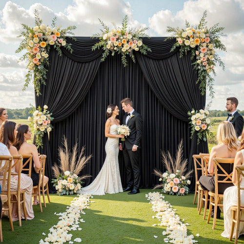 Set of 2 Photo Backdrop Curtains, 150 cm Wide, 215 or 300 cm High