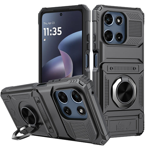 Étui avec béquille magnétique en métal, compatible avec Moto G 5G 2025