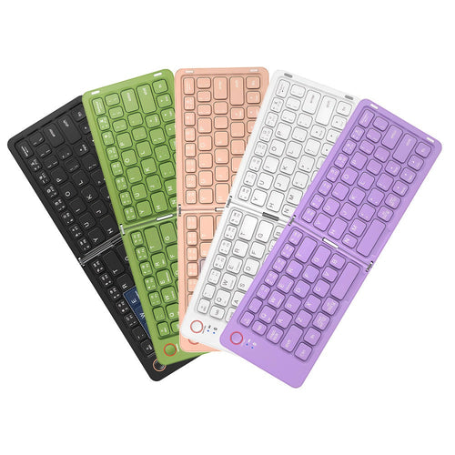 Clavier Bluetooth de poche pliable en trois, rechargeable, ultra-mince pour le voyage