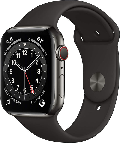 Apple Watch Series 6 — montre intelligente 44 mm GPS + cellulaire, acier inoxydable (graphite)