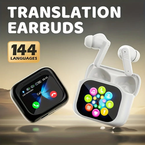 Translation Earbuds, Wireless 5.4, 144 Languages, Touch-Display Case