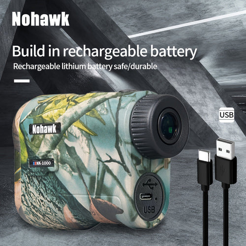 1000M Laser Rangefinder, USB-C Rechargeable, Hunting and Golf, Slope Mode
