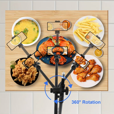 62-Inch Overhead Phone Tripod with Top-Down Holder, Desktop Stand and Travel Bag