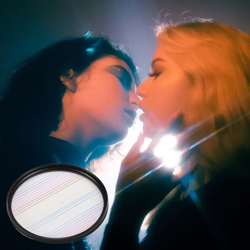 Filtre étoilé multicolore à effet brossé pour objectif photo, 52 à 67 mm