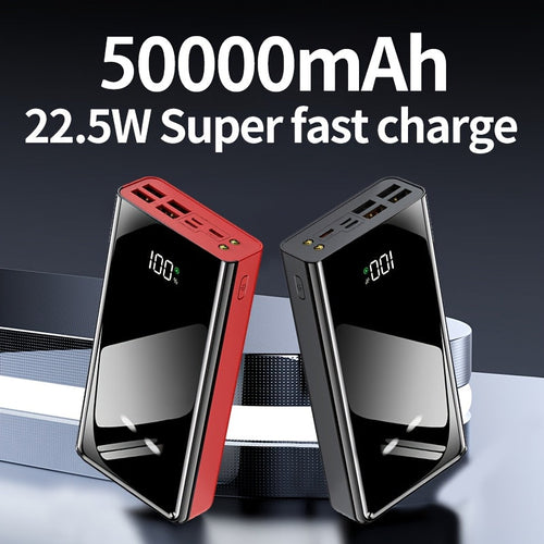 Batterie externe 50 000 mAh, écran LED, ports multiples USB-C et Micro-USB