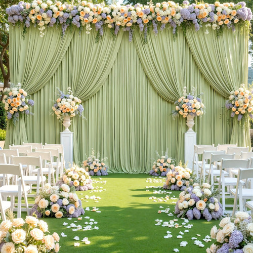 Backdrop Curtains 59 x 118 in, Set of 4, Wrinkle-Resistant Opaque Fabric with Rod Pocket