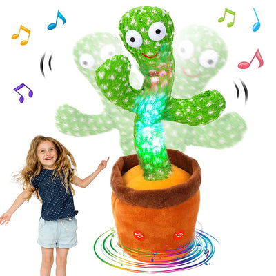 Cactus dansant qui parle et répète — 120 chansons, lumineux et rechargeable