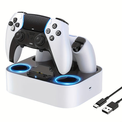 Station de recharge double pour manettes PS5 avec puce de protection intelligente