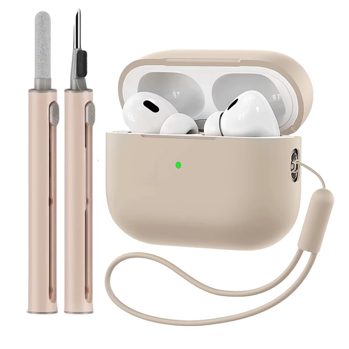 Étui en silicone avec stylo de nettoyage et mousqueton — pour AirPods Pro 2