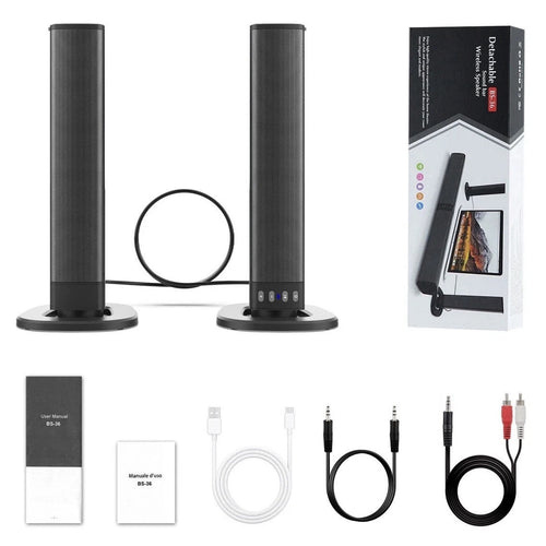 Barre de son détachable 21,65 po pour téléviseur, entrées TF, AUX, USB, RCA, radio FM