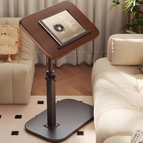 Floor Laptop Tray Table with 360-Degree Swivel Top and Adjustable Rod