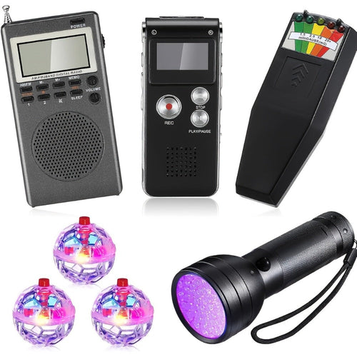 7-Piece Ghost Hunting Kit, EMF Detector and 8GB Digital EVP Voice Recorder
