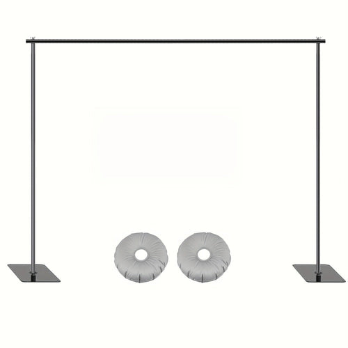10 x 6.5 ft Metal Backdrop Stand with Telescoping Uprights and Ballast Bags