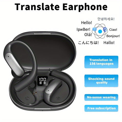 AI Translation Earbuds, Bluetooth 5.4, 156 Languages, Two-Way Real-Time Translation