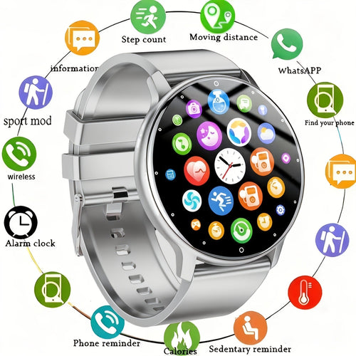 Montre intelligente de suivi d'activité écran 1,28 po, podomètre, sommeil et distance