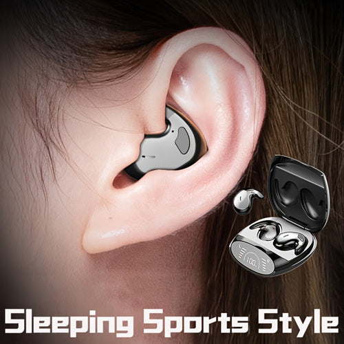 Ultra-Thin Bluetooth 5.3 Sleep Earbuds with Digital Display Charging Case