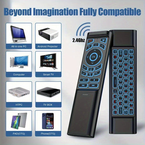 Mini clavier-télécommande sans fil tri-mode, Bluetooth et 2.4G, rétroéclairage 7 couleurs