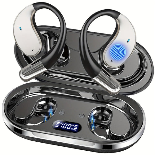 Open-Ear Translation Earphones with Oval Charging Case