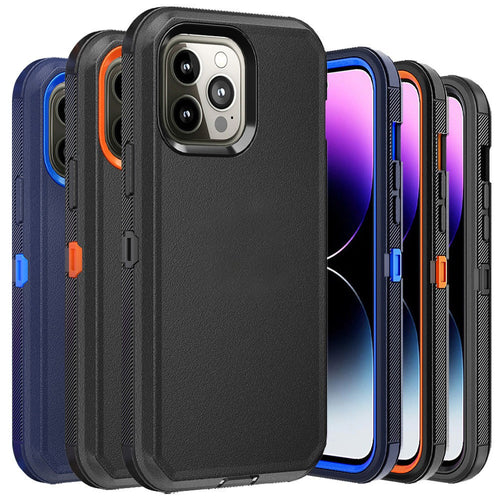Étui robuste double couche TPU et PC orange, compatible avec iPhone 14