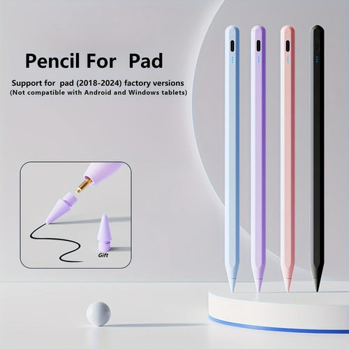 Stylet rechargeable compatible avec iPad 2018 et plus, rangement magnétique, inclinaison