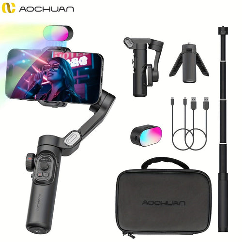 Stabilisateur cardan 3 axes pliable pour téléphone intelligent, idéal pour le vlogue