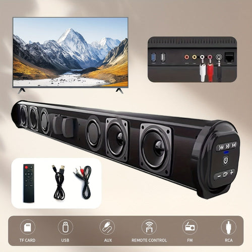 4D Hi-Fi Soundbar with Subwoofer, Surround Sound for TV and Computer