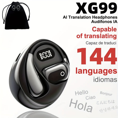AI Translator Earbuds, 144 Languages, 0.3s Translation, 40H Battery