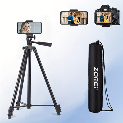 Trépied en aluminium 55 po à rotule poignée pistolet pour téléphone et appareil photo