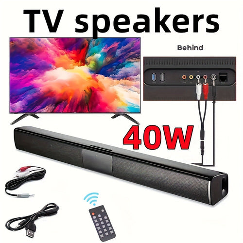 Barre de son avec caisson de basses sans fil, 4 haut-parleurs, Bluetooth 5.0 et ARC