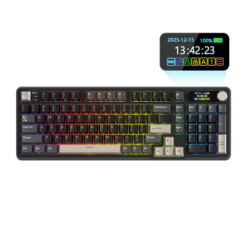Royal Kludge S98 — clavier mécanique 96 % sans fil avec écran et molette