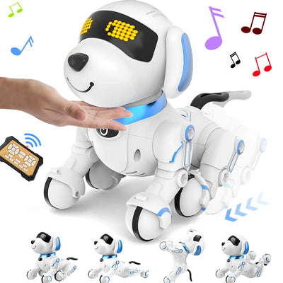 Chien robot télécommandé programmable — cascades, danse et histoires