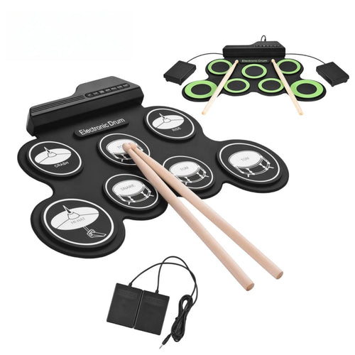 Batterie électronique enroulable Miwayer — 7 pads, 2 pédales et baguettes