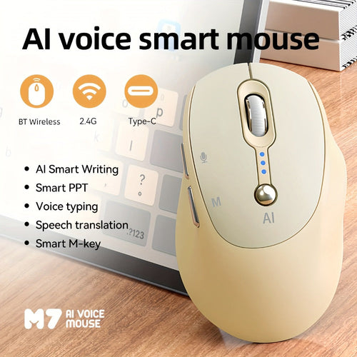 Souris sans fil à saisie vocale IA, traduction en temps réel et assistant présentation