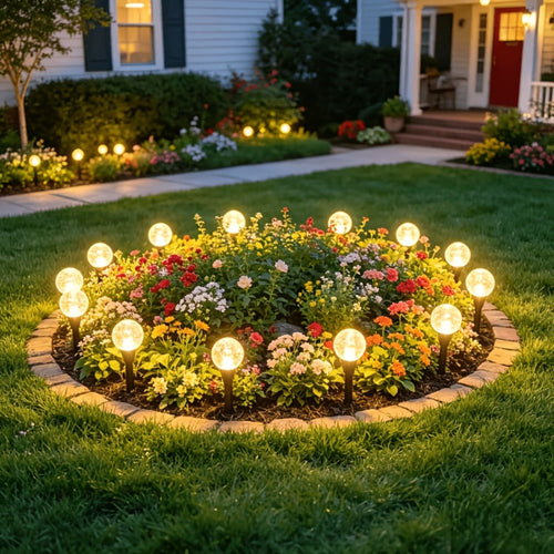 Solar Crystal Bubble Garden Stake Light, 30 LEDs, 8 Modes