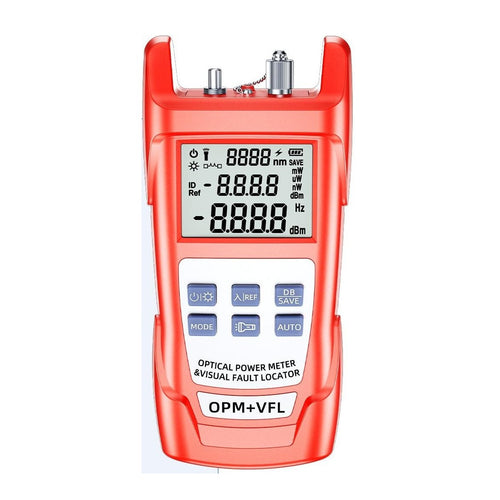 SAIVXIAN Optical Power Meter + VFL — 10 Wavelengths, Red Housing