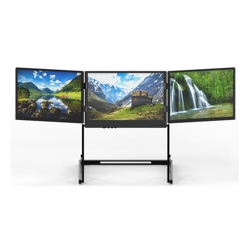 TriCreate Triple écran 15,6 po sur pied — 3 écrans Full HD, USB-C et HDMI